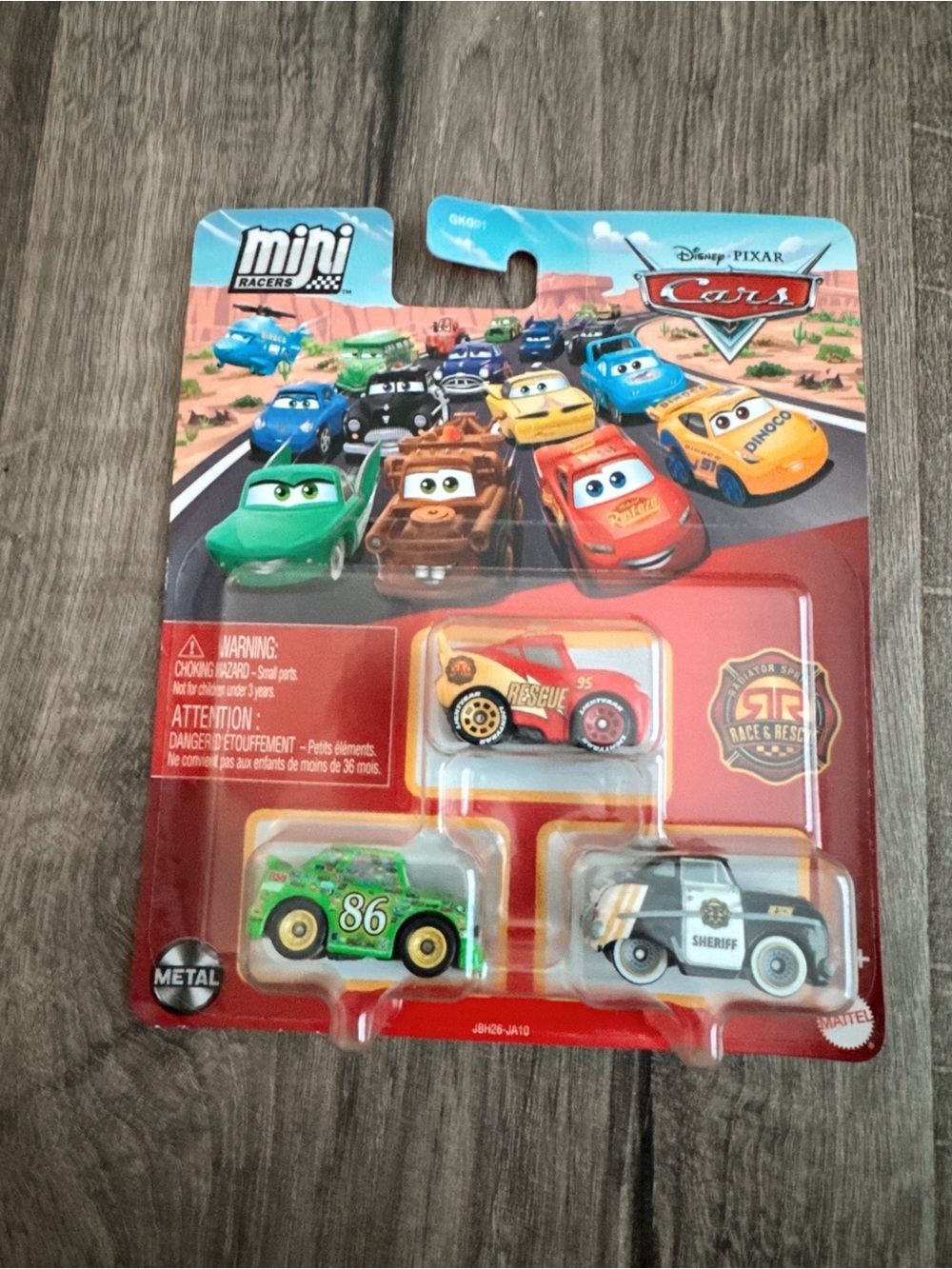Disney Pixar Cars Rescue minis Sheriff Lightning McQueen And Chick Hicks Mattel